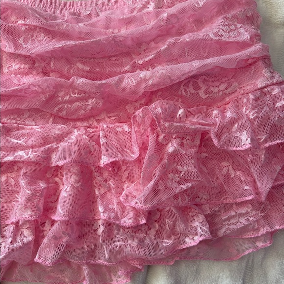 Pink Lace Ruffle Skirt - Picture 3 of 3